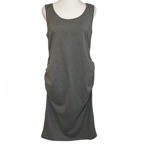 Gray Midi Runched Body Con Tank Dress Size Medium EUC